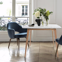 Load image into Gallery viewer, Senna 39" Square Italian Carrara White Marble with Oak Legs