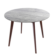 Load image into Gallery viewer, Avella 39" Round Italian Carrara White Marble Dining Table with Oak Legs