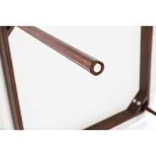 Load image into Gallery viewer, Avella 39" Round Italian Carrara White Marble Dining Table with Walnut Legs