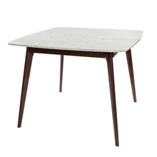 Load image into Gallery viewer, Senna 39" Square Italian Carrara White Marble with Oak Legs