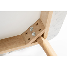 Load image into Gallery viewer, Avella 39" Round Italian Carrara White Marble Dining Table with Oak Legs