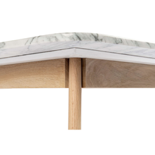Load image into Gallery viewer, Senna 39" Square Italian Carrara White Marble with Oak Legs
