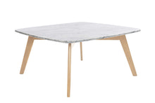 Load image into Gallery viewer, Vezzana 31" Square Italian Carrara White Marble Table with Oak Legs