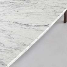 Load image into Gallery viewer, Laura 43" Rectangular Italian Carrara White Marble Coffee Table with Walnut Shelf