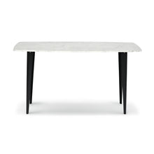 Load image into Gallery viewer, Campo 53" Rectangular Italian Carrara White Marble Console Table with Metal Legs
