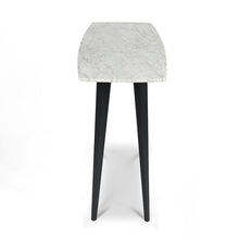 Load image into Gallery viewer, Campo 53" Rectangular Italian Carrara White Marble Console Table with Metal Legs