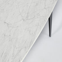 Load image into Gallery viewer, Campo 53" Rectangular Italian Carrara White Marble Console Table with Metal Legs