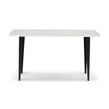 Load image into Gallery viewer, Campo 53" Rectangular Italian Carrara White Marble Console Table with Metal Legs