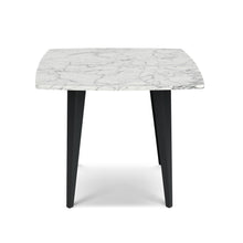 Load image into Gallery viewer, Soro 24" Square Italian Carrara White Marble Side Table with Metal Legs