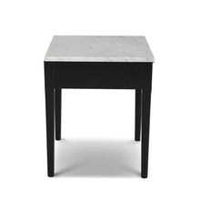 Load image into Gallery viewer, Alto 18" Square Italian Carrara White Marble Side Table with Black Leg