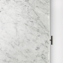 Load image into Gallery viewer, Alto 18" Square Italian Carrara White Marble Side Table with Black Leg