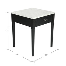 Load image into Gallery viewer, Alto 18" Square Italian Carrara White Marble Side Table with Black Leg