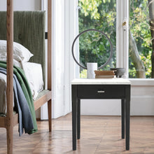 Load image into Gallery viewer, Alto 18" Square Italian Carrara White Marble Side Table with Black Leg
