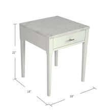 Load image into Gallery viewer, Alto 18" Square Italian Carrara White Marble Side Table with White Leg