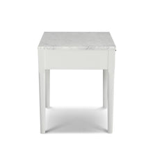 Load image into Gallery viewer, Alto 18" Square Italian Carrara White Marble Side Table with White Leg