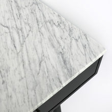 Load image into Gallery viewer, Viola 44" Rectangular Italian Carrara White Marble Writing Desk with Black Leg