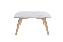 Load image into Gallery viewer, Vezzana 31&quot; Square Italian Carrara White Marble Table with Walnut Legs