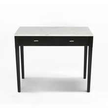 Load image into Gallery viewer, Meno 36&quot; Rectangular Italian Carrara White Marble Console Table with Black Leg
