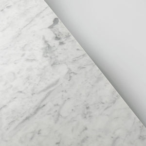Meno 36" Rectangular Italian Carrara White Marble Console Table with Black Leg