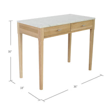 Load image into Gallery viewer, Meno 36&quot; Rectangular Italian Carrara White Marble Console Table with Oak Leg