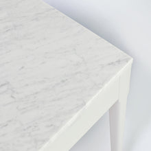 Load image into Gallery viewer, Meno 36&quot; Rectangular Italian Carrara White Marble Console Table with White Leg
