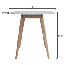 Load image into Gallery viewer, Avella 31&quot; Round Italian Carrara White Marble Dining Table with Oak Legs