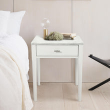 Load image into Gallery viewer, Alto 18&quot; Square Italian Carrara White Marble Side Table with White Leg