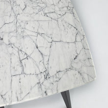 Load image into Gallery viewer, Soro 24&quot; Square Italian Carrara White Marble Side Table with Metal Legs